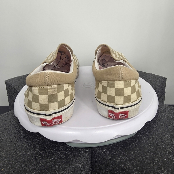 Vans Classic Slip-On Checkerboard Pewter Grey White Men 10.5 Women 12 Shoes main image 4